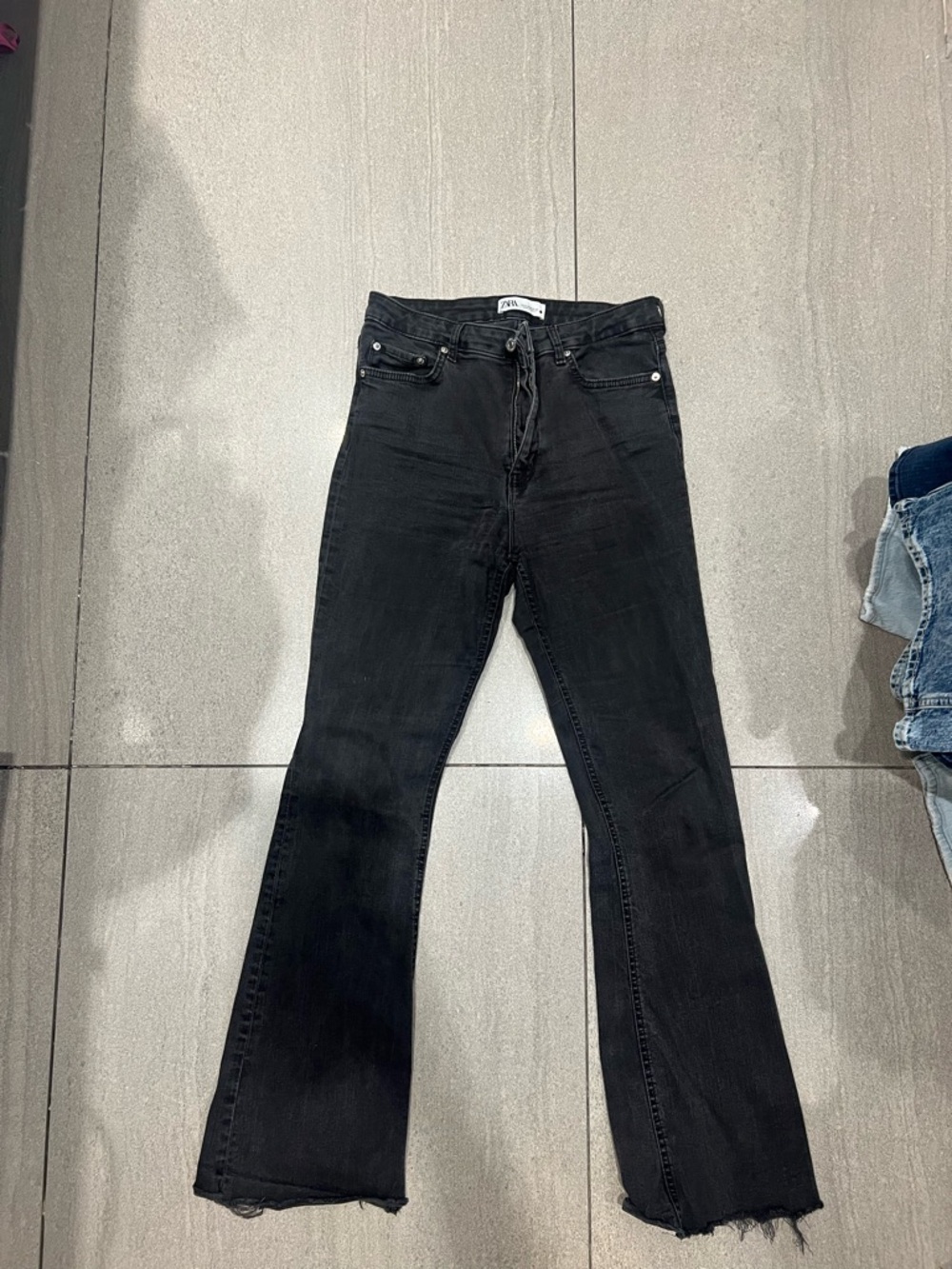 Zara Black Washed High-Rise Jeans